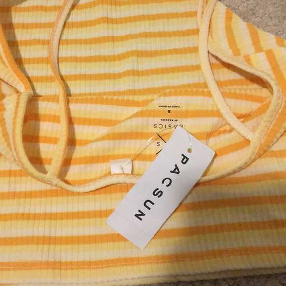 Pacsun yellow striped tank top - Picture 3 of 3